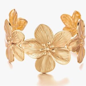 Gold Floral Cuff Bracelet